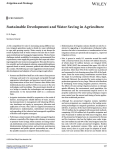 Sustainable development and water saving in agriculture