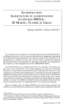Introduction. Agriculture et alimentation en r&eacute;gion MENA&nbsp;: (I) Maroc, Tunisie et Liban
