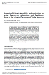 Impacts of climate variability and agriculture on water resources: adaptation and resilience, case of the irrigated perimeter of Tadla, Morocco