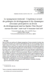 Le management territorial&nbsp;: l'exp&eacute;rience crois&eacute;e des politiques de d&eacute;veloppement et des dynamiques citoyennes participatives en faveur du d&eacute;veloppement rural en Alg&eacute;rie (Tizi-Ouzou)