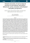 Adoption dynamics of agroecological practices in greenhouse agriculture: behavioral, socio-economic, technological and policy perspectives