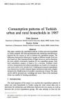 Consumption patterns of Turkish urban and rural households in 1987