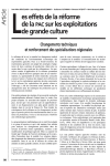 Les effets de la réforme de la PAC sur les exploitations de grande culture : changements techniques et renforcement des spécialisations régionales