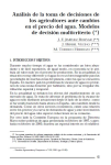 Análisis de la toma de decisiones de los agricultores ante cambios en el precio del agua: modelos de decisión multicriterio