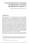 Caracterización de los consorcios de exportación en el sector agroalimentario español