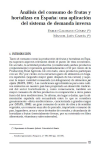 Análisis del consumo de frutas y hortalizas en España: una aplicación del sistema de demanda inversa