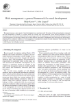 Risk management: a general framework for rural development