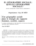 Une géographie sociale dans le triangle des rapports hommes, sociétés, espaces