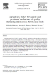 Agricultural policy for quality and producers' evaluations of quality marketing indicators: a Greek case study