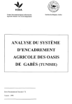Analyse du système d'encadrement agricole des oasis de Gabès (Tunisie)