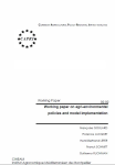 Working paper on agrienvironmental policies and model implementation