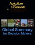 Agriculture at a crossroads. Global summary report for decision makers