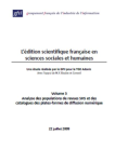 L’édition scientifique française en sciences humaines et sociales