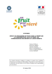 Impact du programme "un fruit pour la récré" sur la consommation, les attitudes, les connaissances des enfants et leurs parents