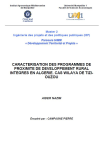 Caractérisation des programmes de proximité de développement rural intégrés en Algérie