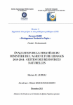 Evaluation de la stratégie du Ministère de l'agriculture libanais 2010-2014 : gestion des ressources naturelles