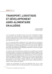 Transport, logistique et développement agro-alimentaire en Algérie