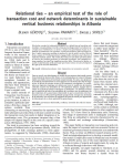 Relational ties: an empirical test of the role of transaction cost and network determinants in sustainable vertical business relationships in Albania
