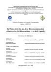 La modernité du modèle de consommation alimentaire Méditerranéen : cas de l’Algérie