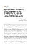 Transport et logistique : enjeux territoriaux et rôle des autorités locales et régionales