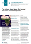 The African Great Green Wall project: what advice can scientists provide?