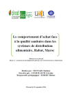 Le comportement d’achat face à la qualité sanitaire dans les systèmes de distribution alimentaire, Rabat, Maroc