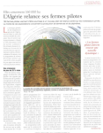 L'Algérie relance ses fermes pilotes