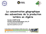 La concentration géographique des subventions de la production laitière en Algérie
