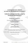 L'entrepreneuriat collectif : un outil du développement territorial ?