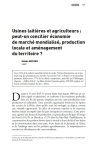 Usines laitières et agriculteurs : peut-on concilier économie de marché mondialisé, production locale et aménagement du territoire ?