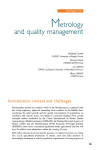 Metrology and quality management