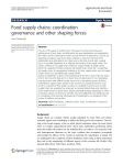 Food supply chains: coordination governance and other shaping forces