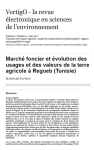 Marché foncier et évolution des usages et des valeurs de la terre agricole à Regueb (Tunisie)