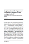 Budgets participatifs : s’approprier la dialectique de la gouvernance participative locale