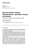 Gouvernement versus gouvernance : structure versus processus. Introduction au dossier sur la gouvernance rurale
