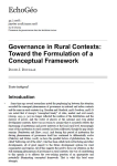 Governance in rural contexts: toward the formulation of a conceptual framework