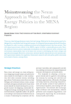 Mainstreaming the nexus approach in water, food and energy policies in the MENA region