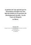 La gestion de l’eau agricole par les Associations d’Usagers de l’Eau Agricole (AUEA) et les questions de développement durable