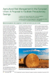 Agricultural risk management in the European Union: a proposal to facilitate precautionary savings