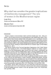 Why shall we consider the gender implications of biodiversity management? The role of women in the Mediterranean region