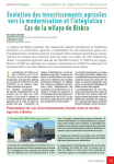 Evolution des investissements agricoles vers la modernisation et l’intégration : cas de la wilaya de Biskra