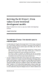 Reviving the EU Project : from values to new territorial development models