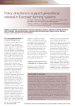 Policy directions to support generational renewal in European farming systems