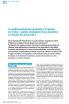 La modernisation des systèmes d'irrigation en France : quelles économies d'eau possibles à l’échelle de la parcelle ?