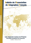 Bulletin de l'association de géographes français : Géographies, n. 4 - Décembre 2019 - Les espaces ruraux en France : nouvelles questions de recherche