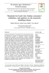 Mountain beef and wine: italian consumers’ definitions and opinions on the mountain labelling-scheme