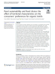 Rural sustainability and food choice: the effect of territorial characteristics on the consumers’ preferences for organic lentils