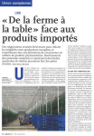 « De la ferme à la table » face aux produits importés