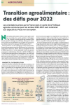Transition agroalimentaire : des défis pour 2022