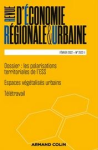 Revue d'économie régionale et urbaine, n. 1 - Février 2022 - Les polarisations territoriales de l’ESS